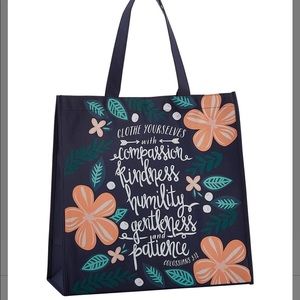 Christian Brands-Compassion n Kindness encouragement inscribed grocery tote- NWT